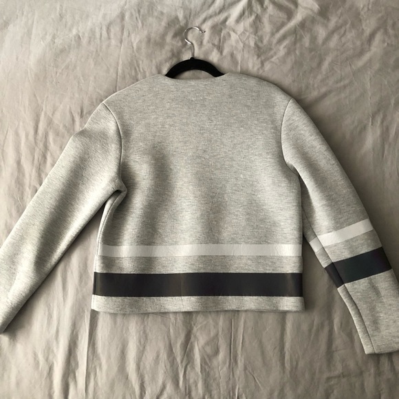 T by Alexander Wang neoprene sweater with reflective stripes - xs - grey - Picture 2 of 5